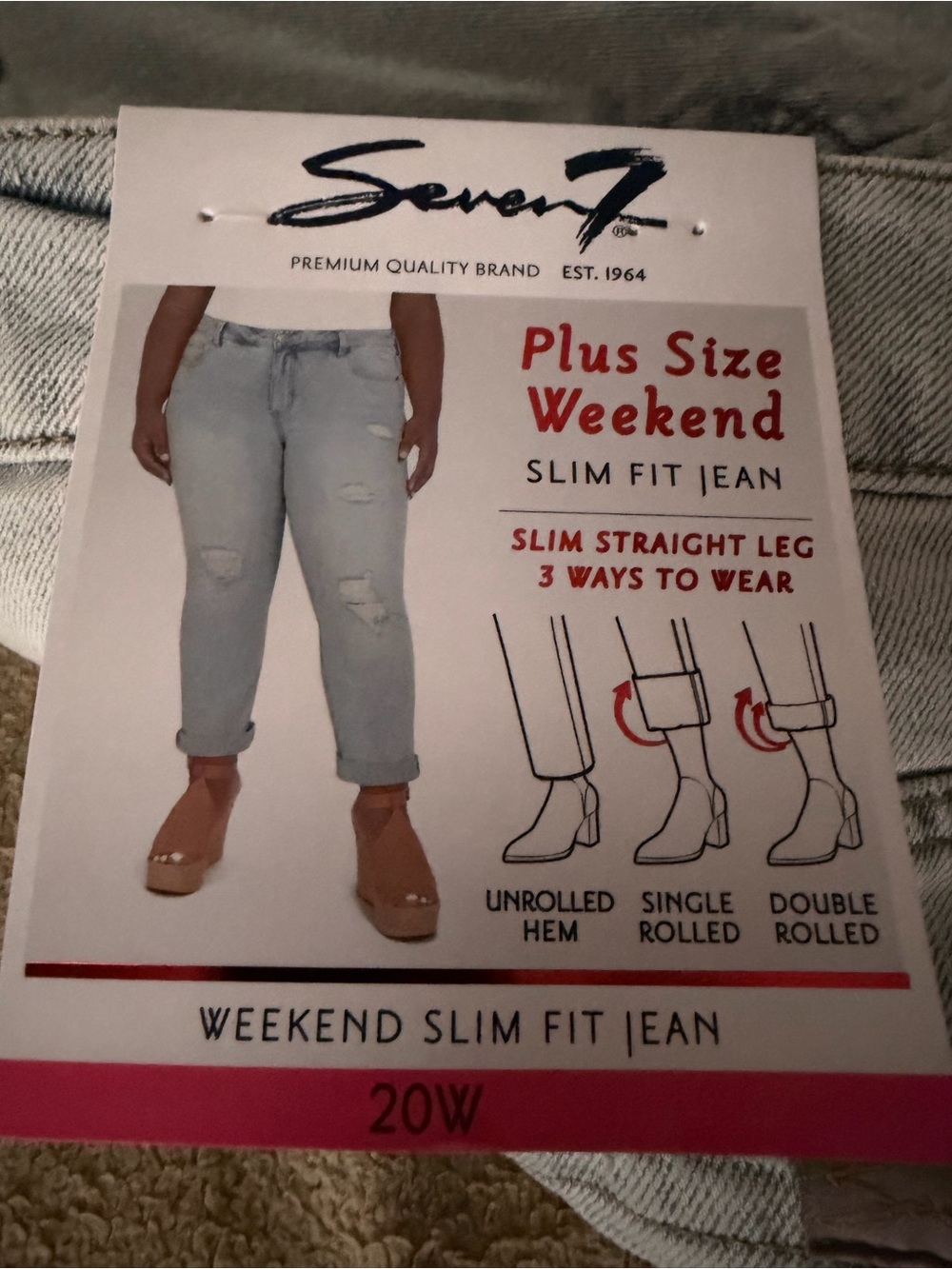 Seven7 Weekend Slim Fit Jeans | Plus Size 20W | NWT - Picture 4 of 9